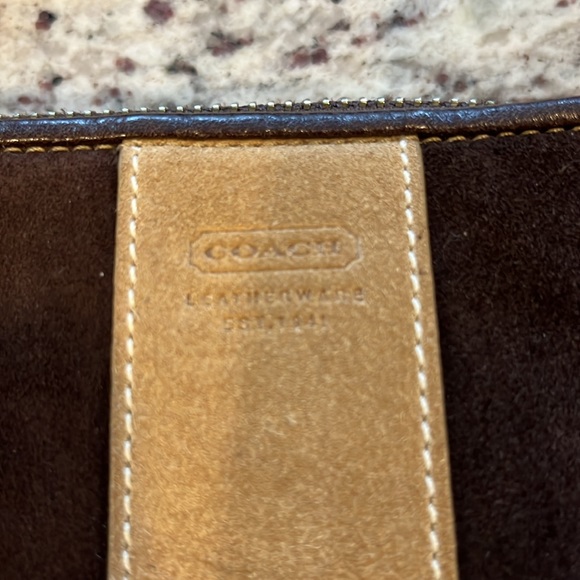 Coach purse, brown and beige, short handle, practically new. - Picture 2 of 10